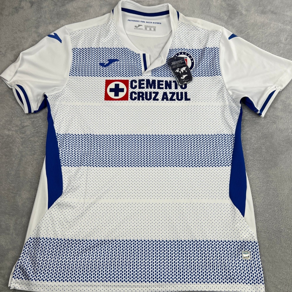 Joma Cruz Azul Away Soccer Jersey 2XL White Men Liga MX Football Kit Sportswear